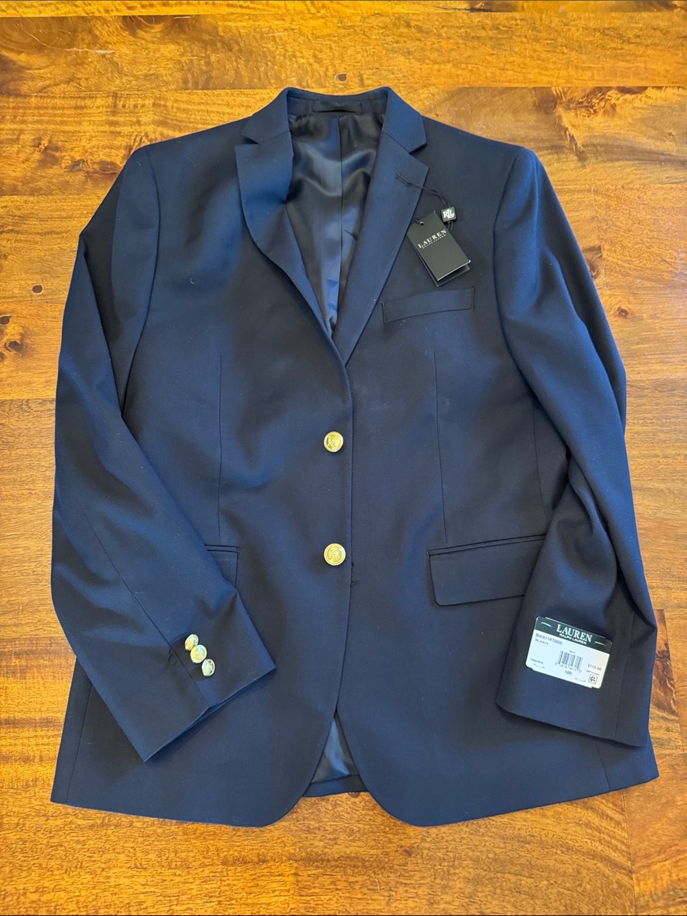 Big Boys size 18 Ralph Lauren Navy Blazer with Gold Buttons New with Tags